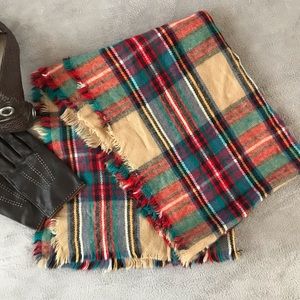 Plaid blanket scarf